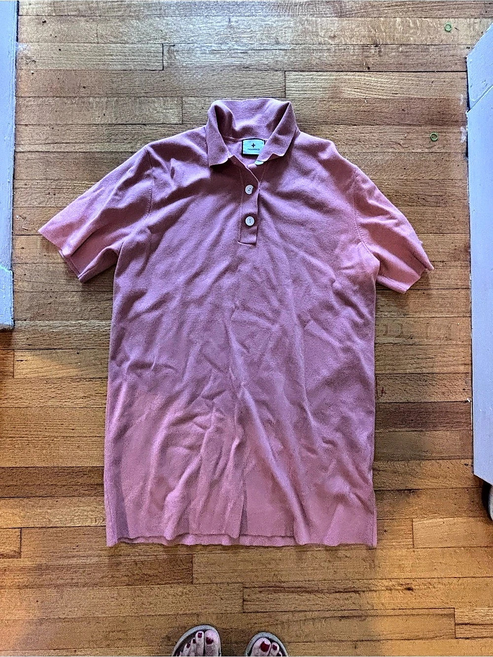 Tuckernuck Washed Pink Pique May Polo Dress Women's Medium
